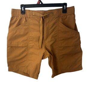 Eddie Bauer Men’s Medium Shorts Brown Nylon Hiking Adventure Guide Belted Mesh